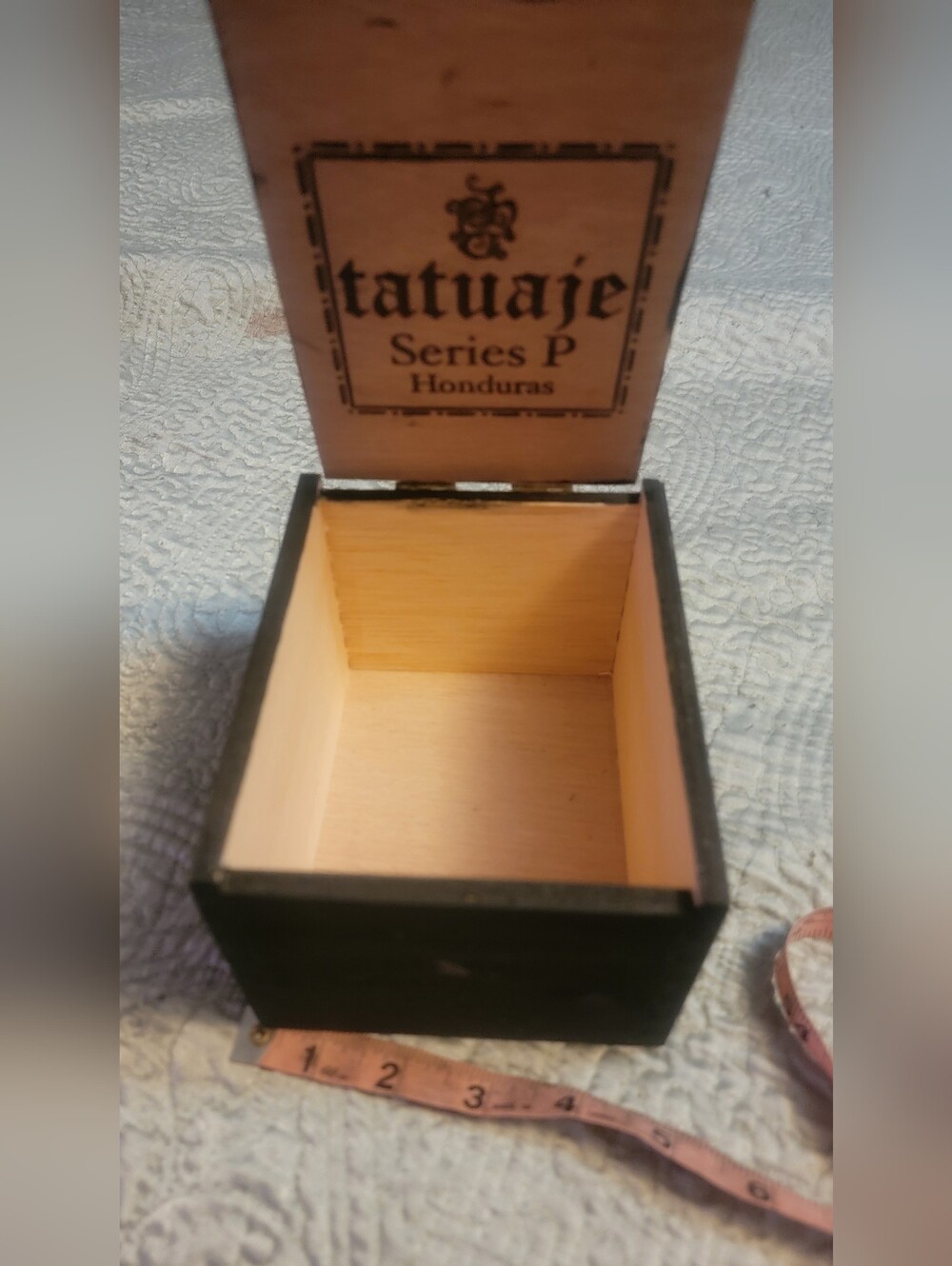 Embossed Tan Leather Box - Picture 5 of 6
